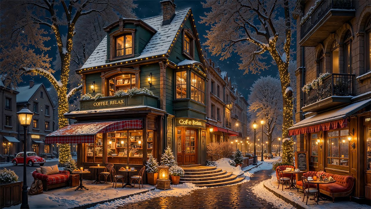 Relaxing November Jazz Music at Cozy Coffee Shop Ambience ❄ Gently Jazz Piano Music for Work, Study
