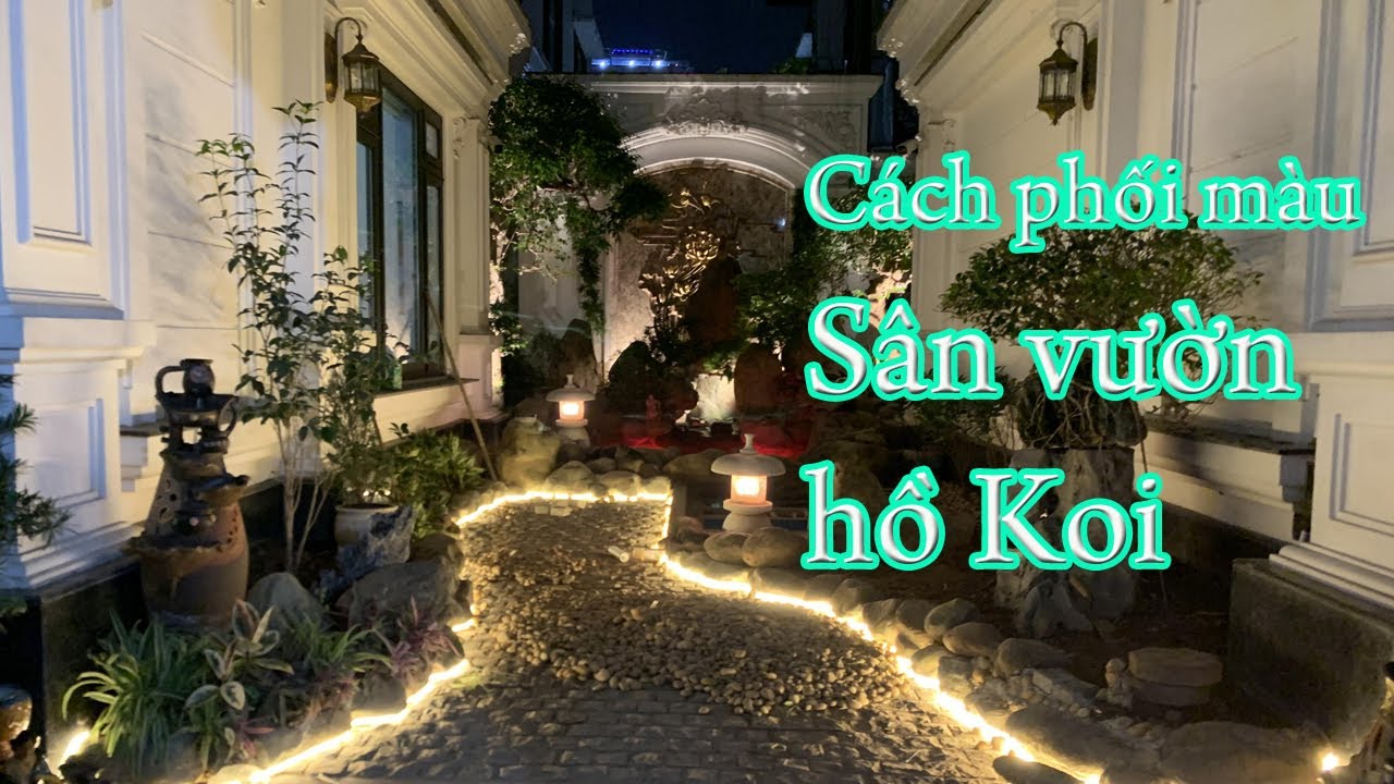 Cách phối màu cơ bản cho khuôn viên biệt thự bằng đèn Led hồ cá Koi và Led sân vườn | Omled