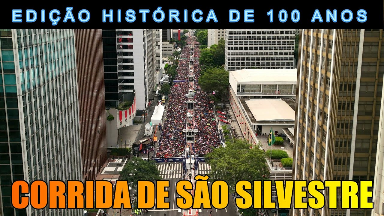 Corrida internacional de SÃO SILVESTRE 2025 - Edição histórica de 100 anos - Voo de drone 4K - 31/12