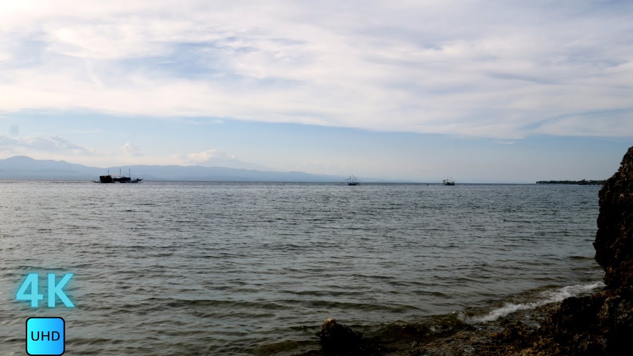 Moalboal Philippines. Relaxing sound of the waves of the Ta&ntilde;on Strait.