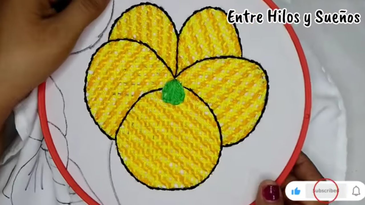 Bordado Fantasia Flor Pensamiento #embroidery #bordaramano