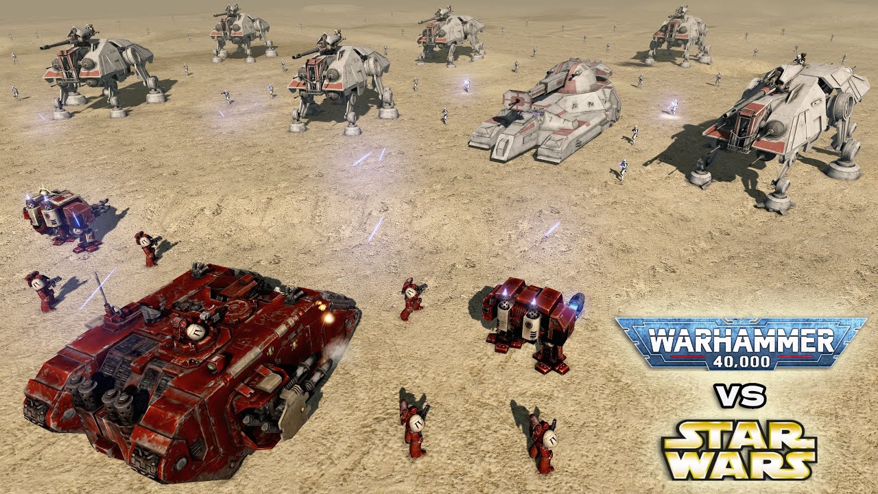 WARHAMMER 40K vs STAR WARS - Space Marines vs Clone Troopers (4K, Cinematic)