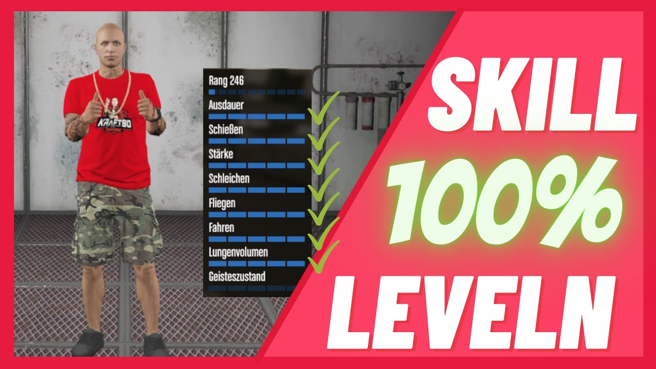 SKILLS 100% schnell leveln Glitch für Anfänger - STATS aufleveln GTA 5 Online PS4 Kraft90