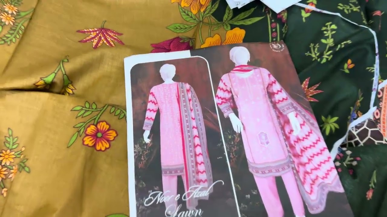 Embroidery lawn three piece Noor e azal 22 February 2026