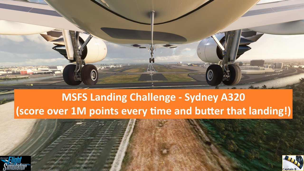 MSFS 2020 - Landing the A320 in the Sydney landing challenge. Score over 1M points every time!