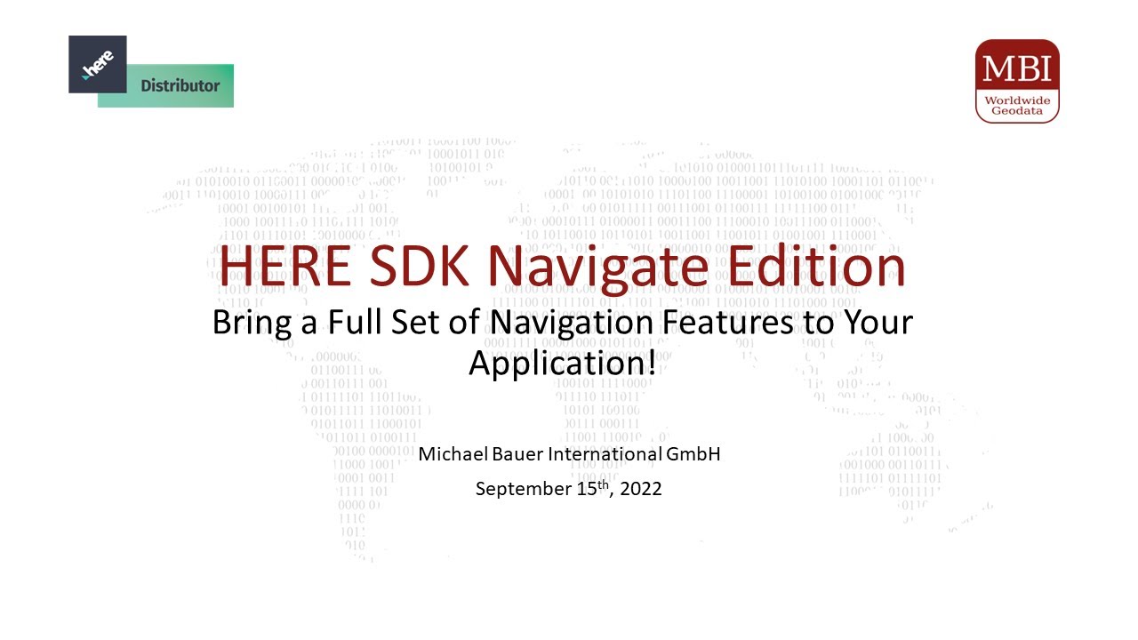 Webinar: HERE SDK Navigate Edition – Bring a Full Set of Navigation Features to Your Application!