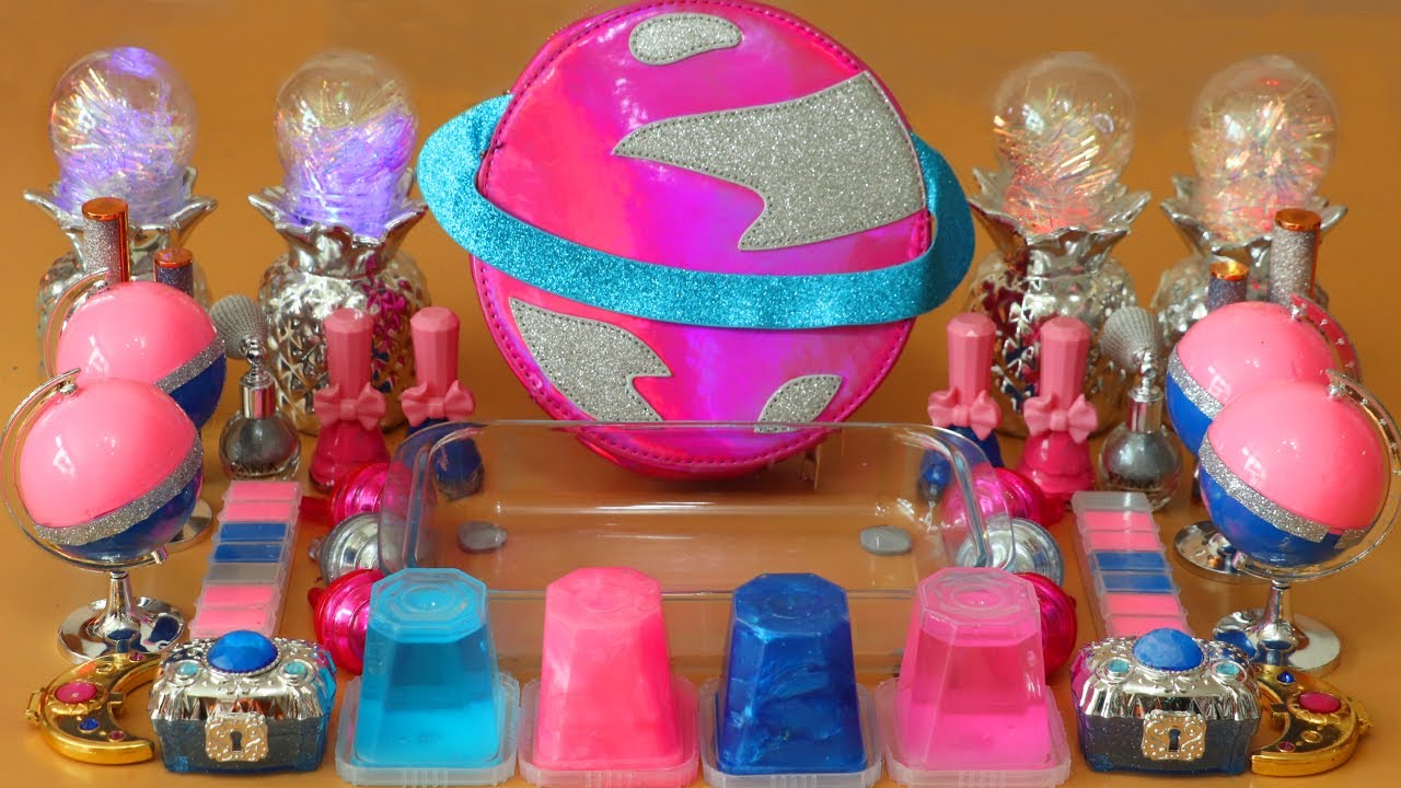 Mixing”Galaxy” Eyeshadow and Makeup,parts,glitter Into Slime!Satisfying Slime Video!★ASMR★