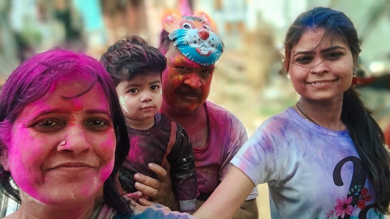 हैप्पी होली 🌺 होली का ब्लॉक मस्ती भरा हुआ गाजियाबाद का🫟🫟