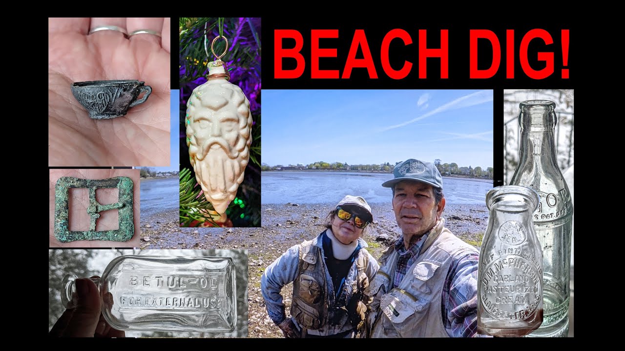 BEACH DIG! +BACKYARD WILDLIFE CHRISTMAS VIDEO MASS RIVER PICKERS DIGGING MUDLARKING Bottles, Relics