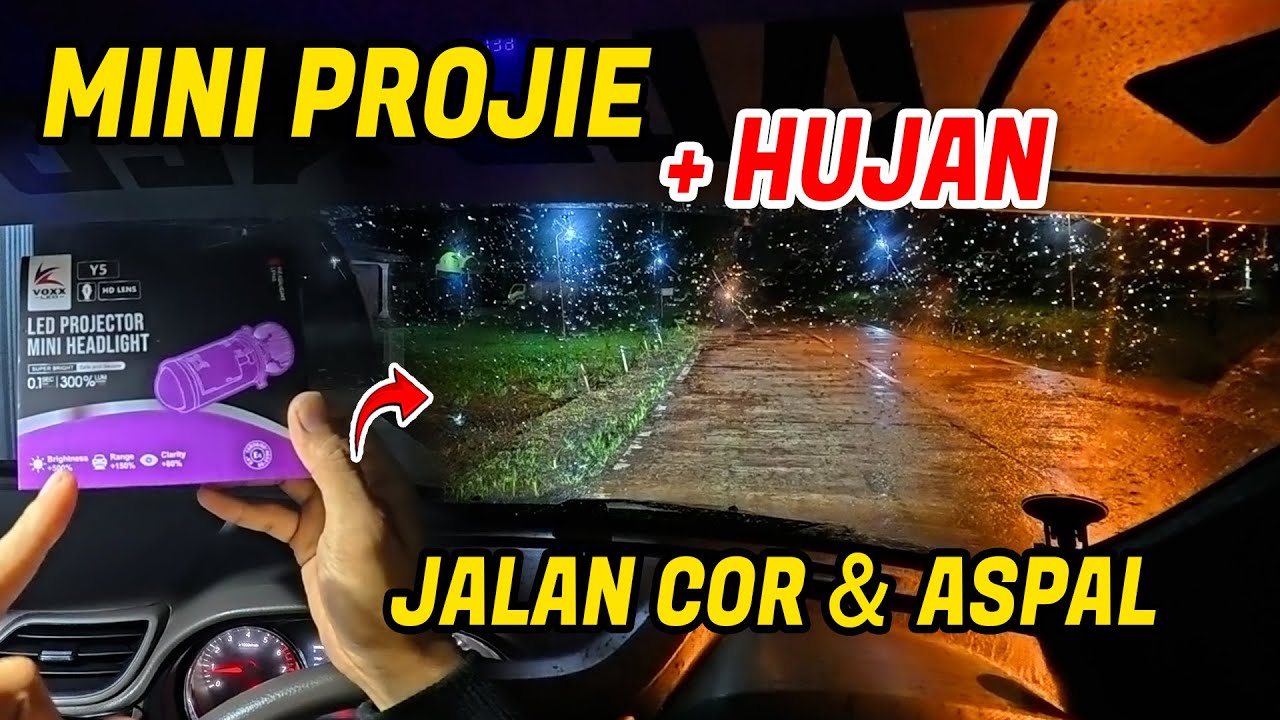Review Lampu Mini Projector H4 Voxx Y5 di Kondisi Hujan - Masih Terang & Fokus?