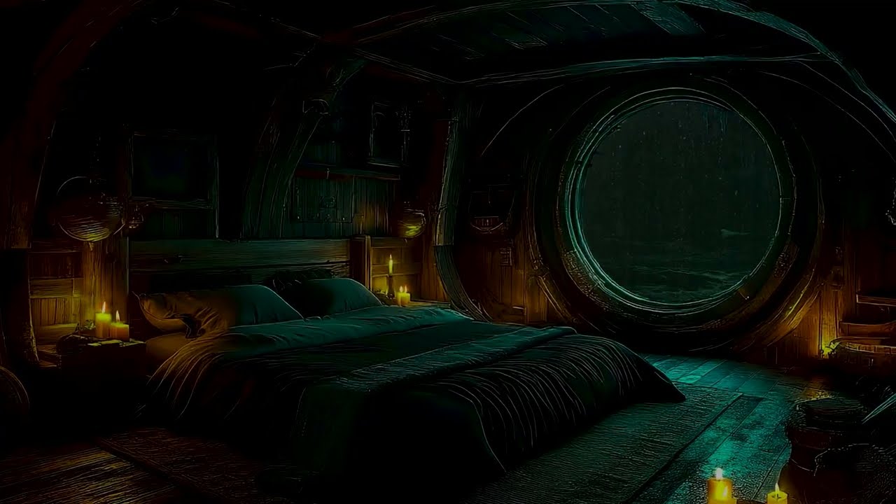 Deep Sleep at Sea 🌊⛈️ | Pirate Ship Cabin Storm Sounds