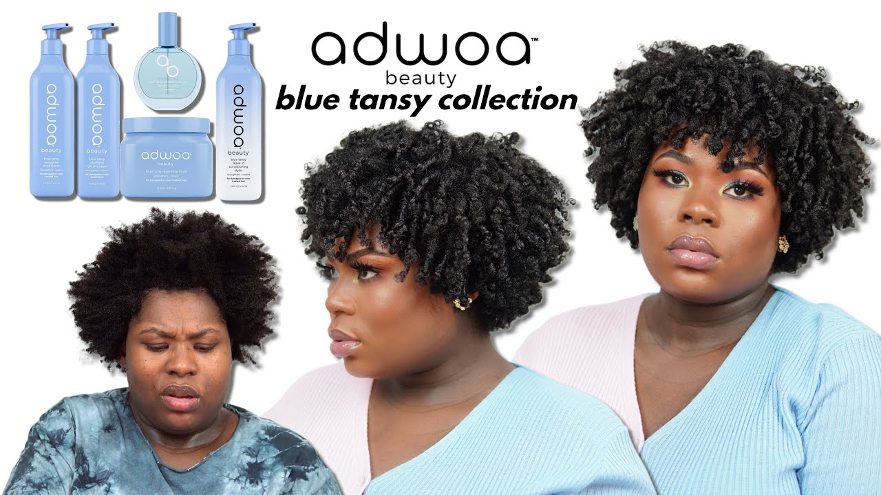 **NEW ADWOA BEAUTY BLUE TANSY COLLECTION on KINKY HAIR - first impressions  | Bubs Bee