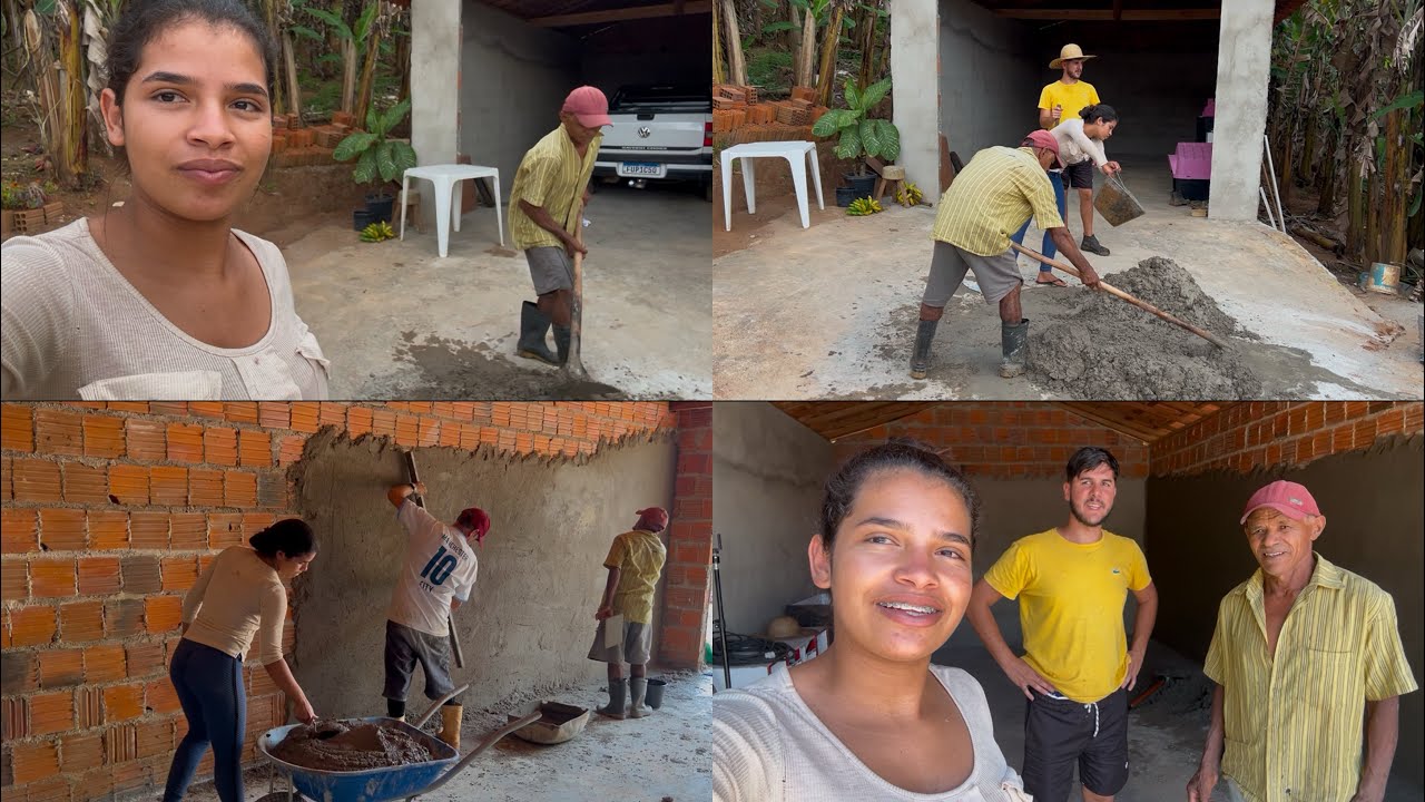 A PAREDE MAIOR DA GARAGEM DEIXAMOS 80% REBOCADA/ VEJAM 