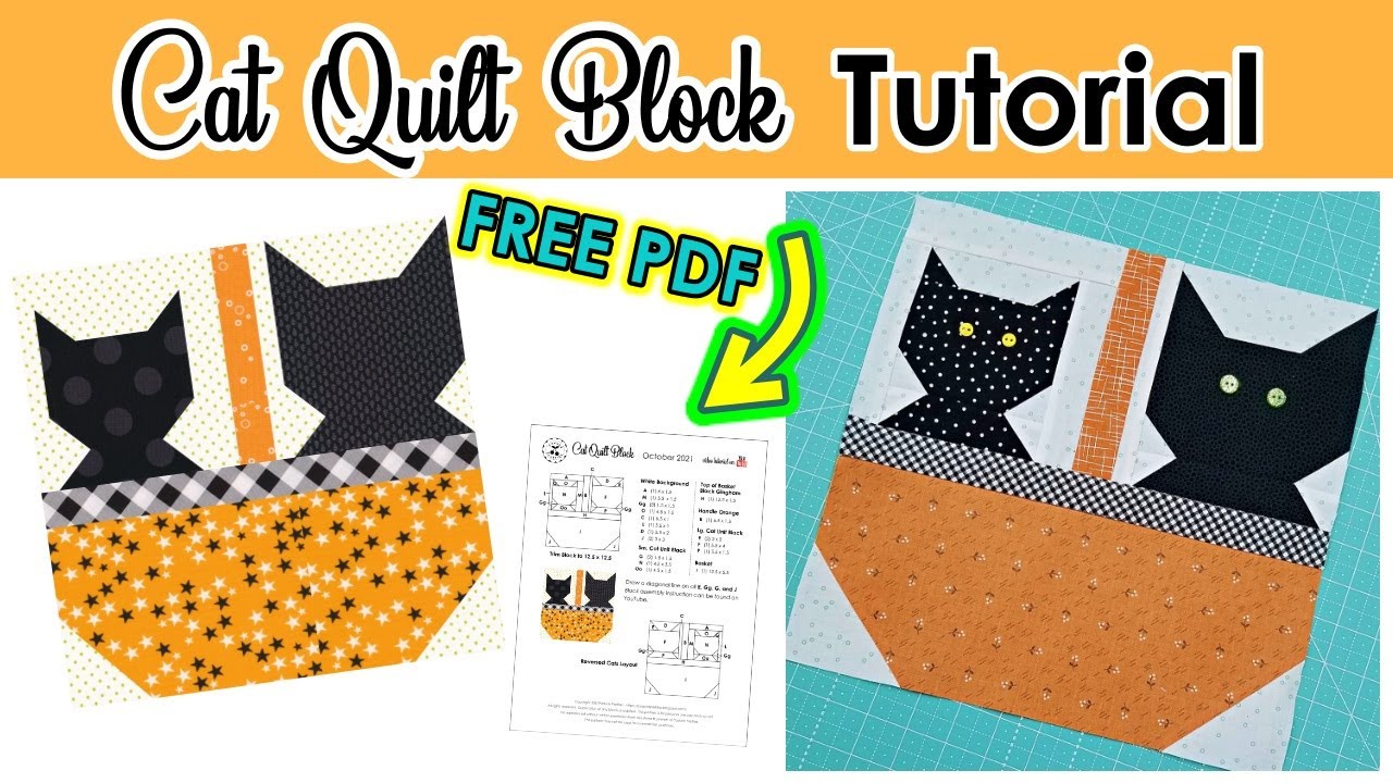 Cat Quilt Block Tutorial Free PDF