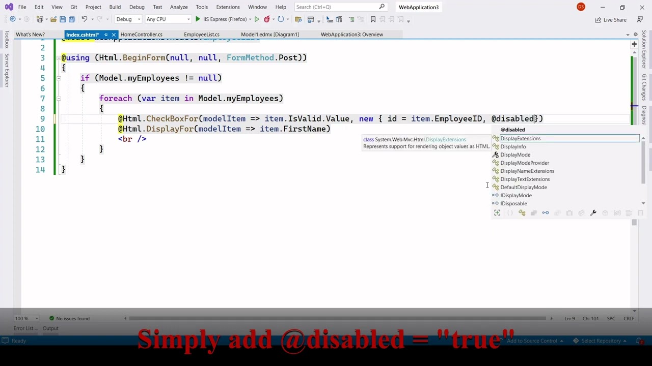 MVC - How to make a read only checkbox