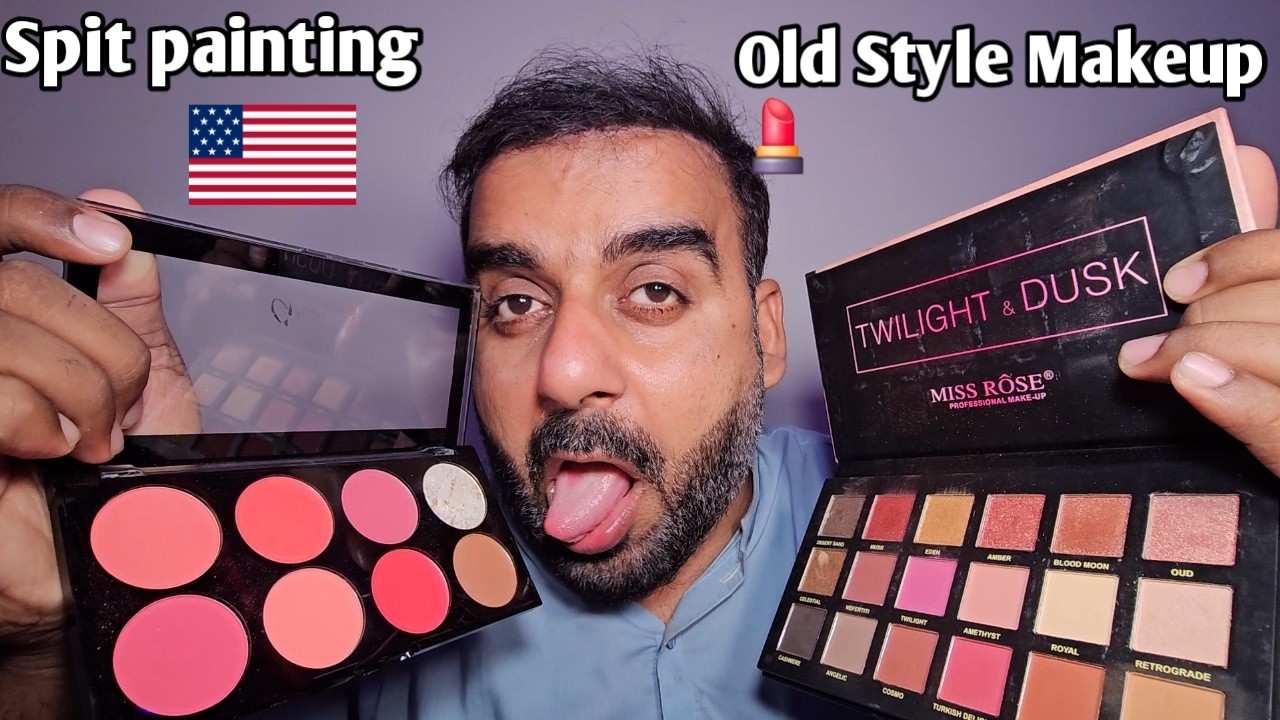 ASMR - Fast & Aggressive  Spit painting your Old style Makeup 💄