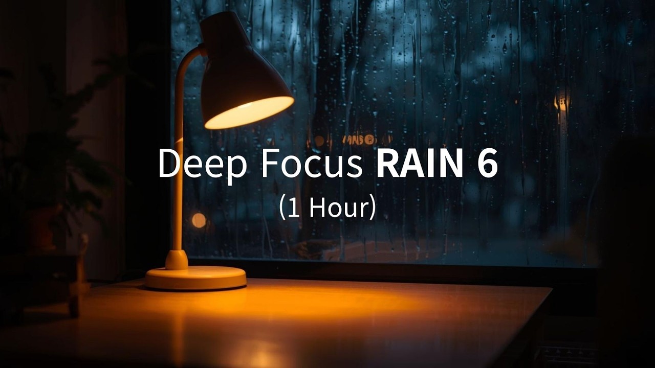Deep Focus Rain 6 (1 Hour) | Steady Rain & Brown Noise for Study, Work