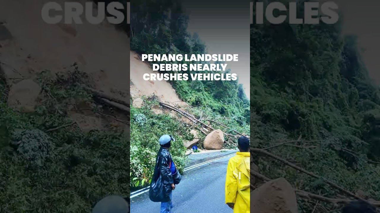 Dashcam footage of Penang landslide shows tonnes of earth narrowly missing vehicles