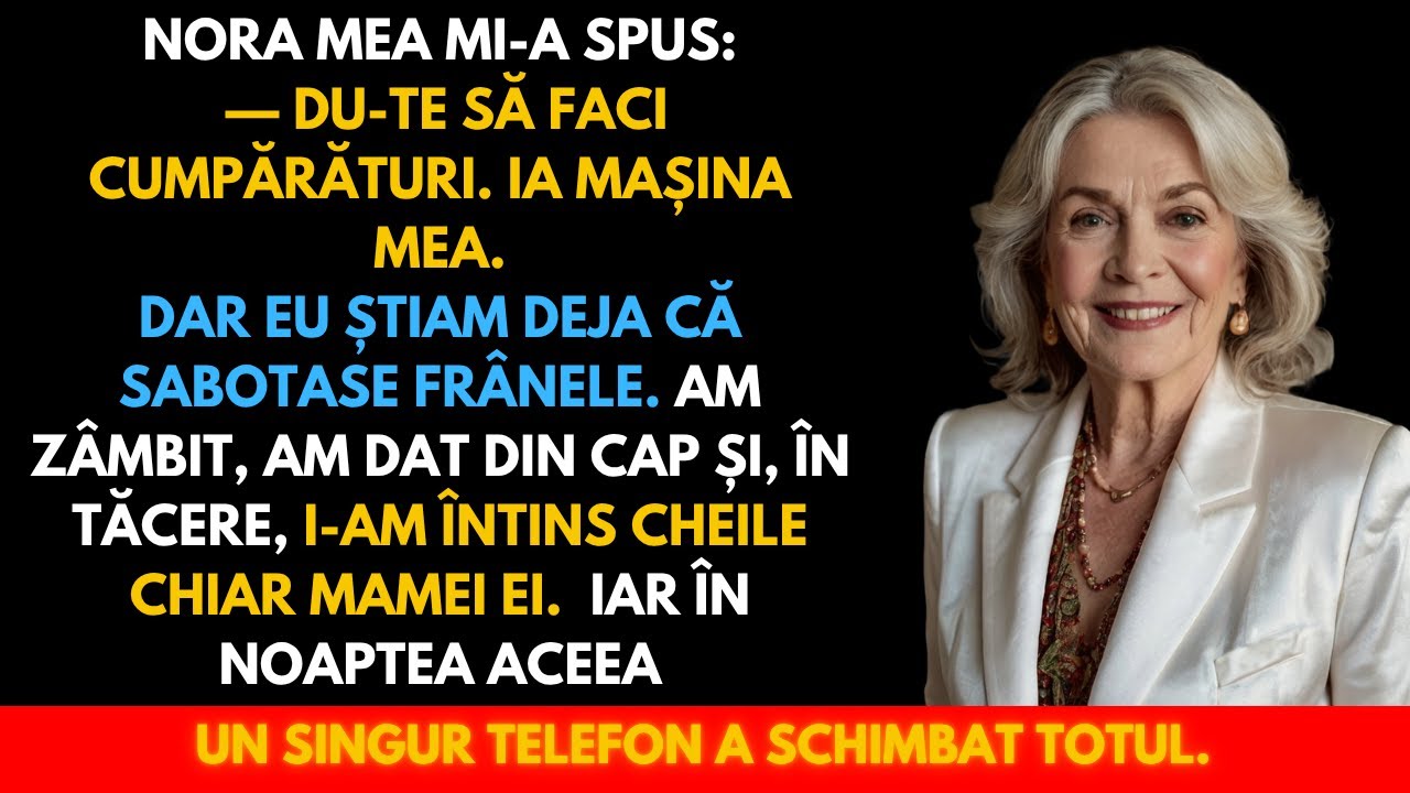 Nora mea a tăiat frânele și mi-a dat cheile, dar eu știam… și atunci am acționat.