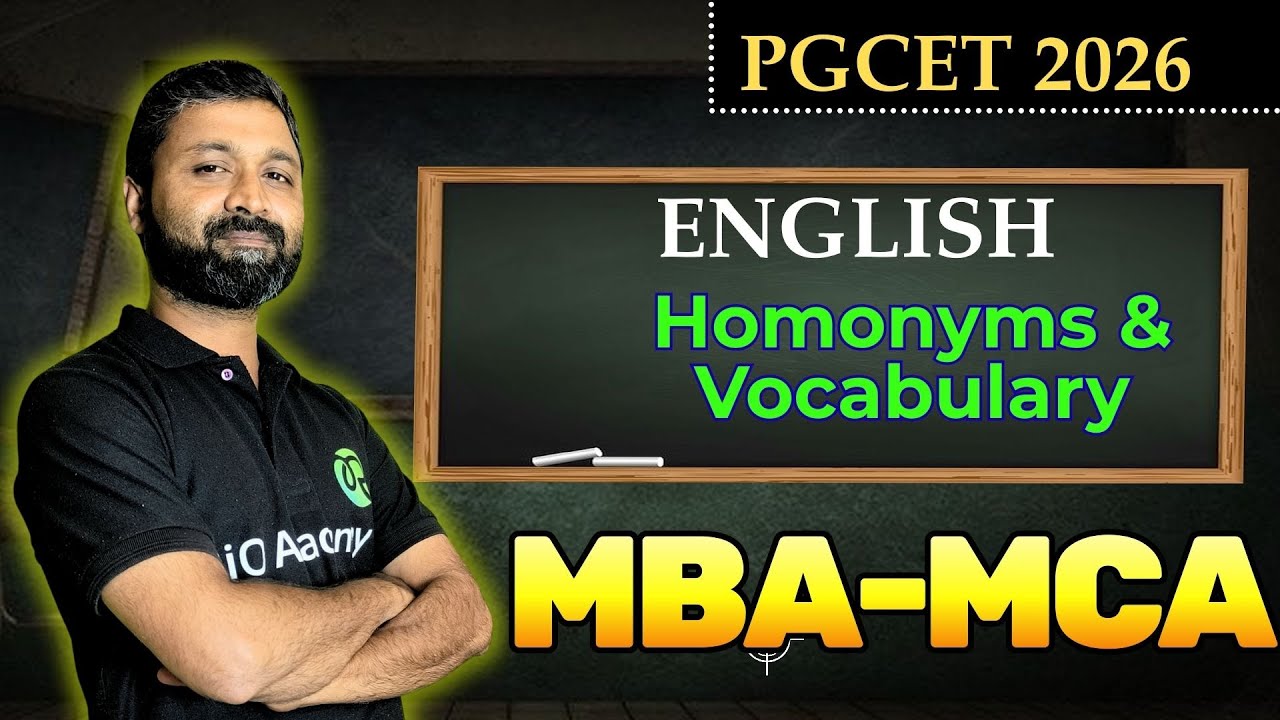 PGCET - MBA  / MCA 2026 | English Grammar |  Homonyms & Vocabulary |  #pgcetexam2026