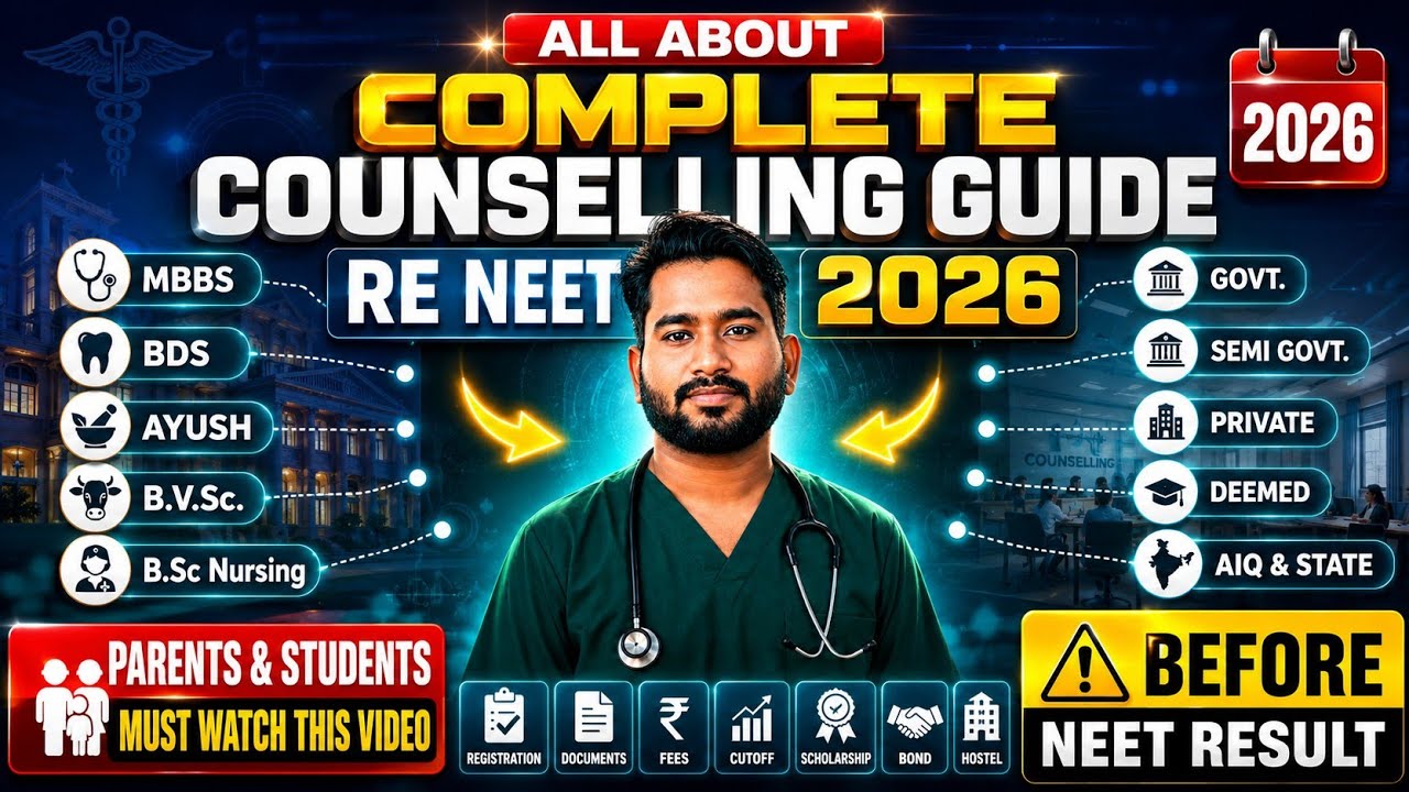 🚨 COMPLETE RE-NEET Counselling Guide 2026 🔥 MBBS, BDS, BAMS, BVSc Admission | Govt, Private, Deemed 