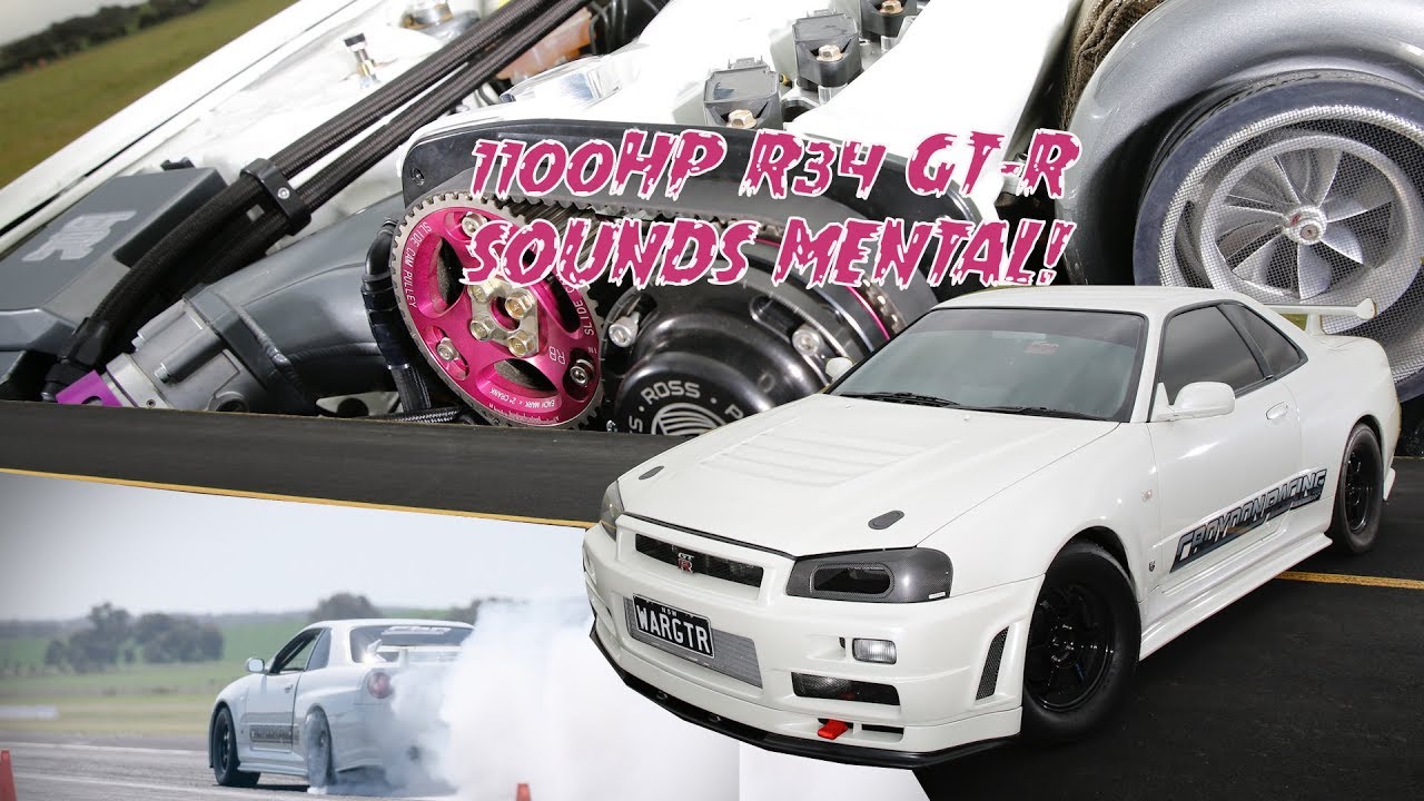Mental 1100whp R34 Skyline GT-R dominates Runway Thrash - Into the 8s with a manual!
