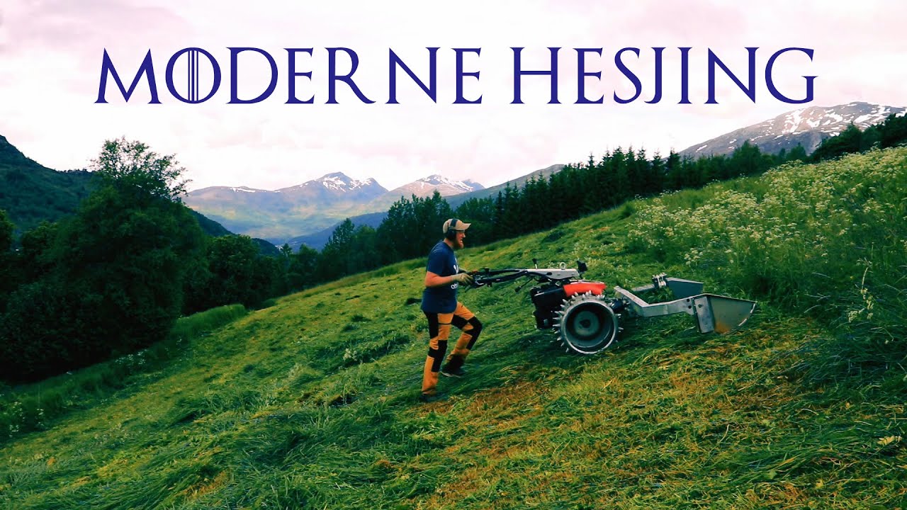 Moderne Hesjing (Modern hesjing/Norwegian traditional hay making with some modern equipment)