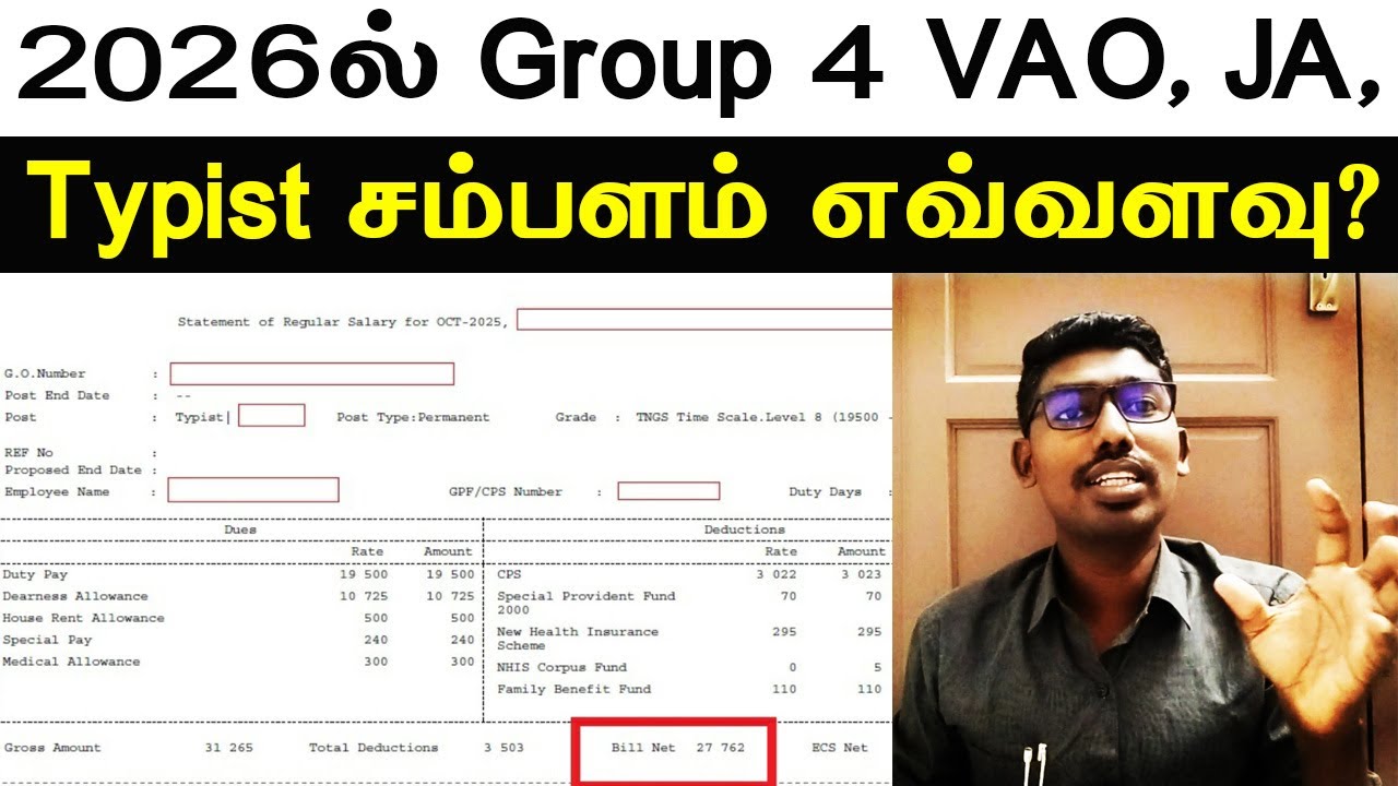 How much will be the salary for the posts of VAO, Junior Assistant, Typist in TNPSC Group 4 2026? |