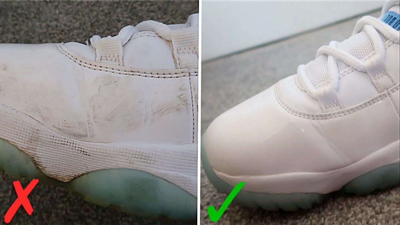 Как удалить потертости с лакированной кожи | Пример кроссовок Air Jordan 11 (ЛУЧШИЙ СПОСОБ!)