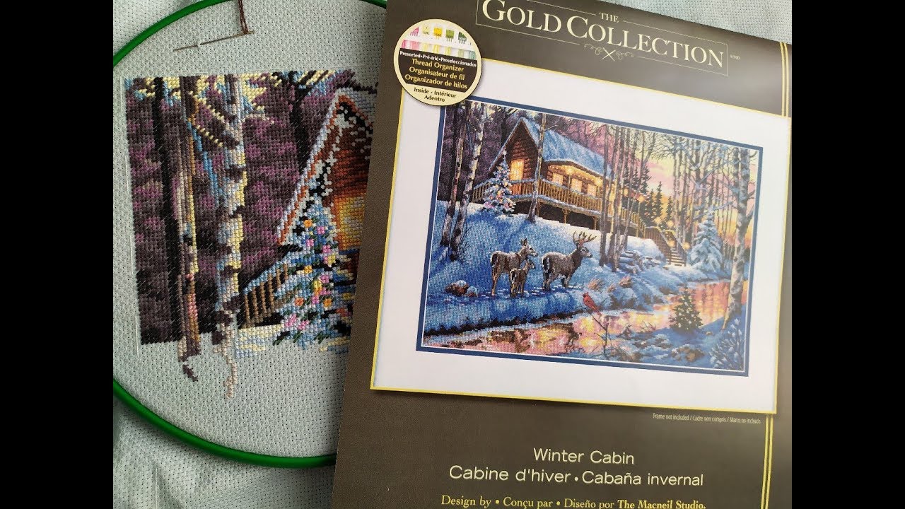 Первые крестики и первые впечатления от новинки DIMENSIONS - Winter Cabin