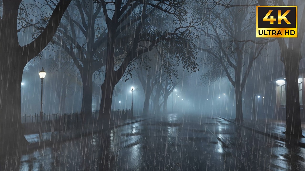 Relaxing Night Rain Sounds for Deep Sleep, Relaxation and Calm Peaceful Night Rest