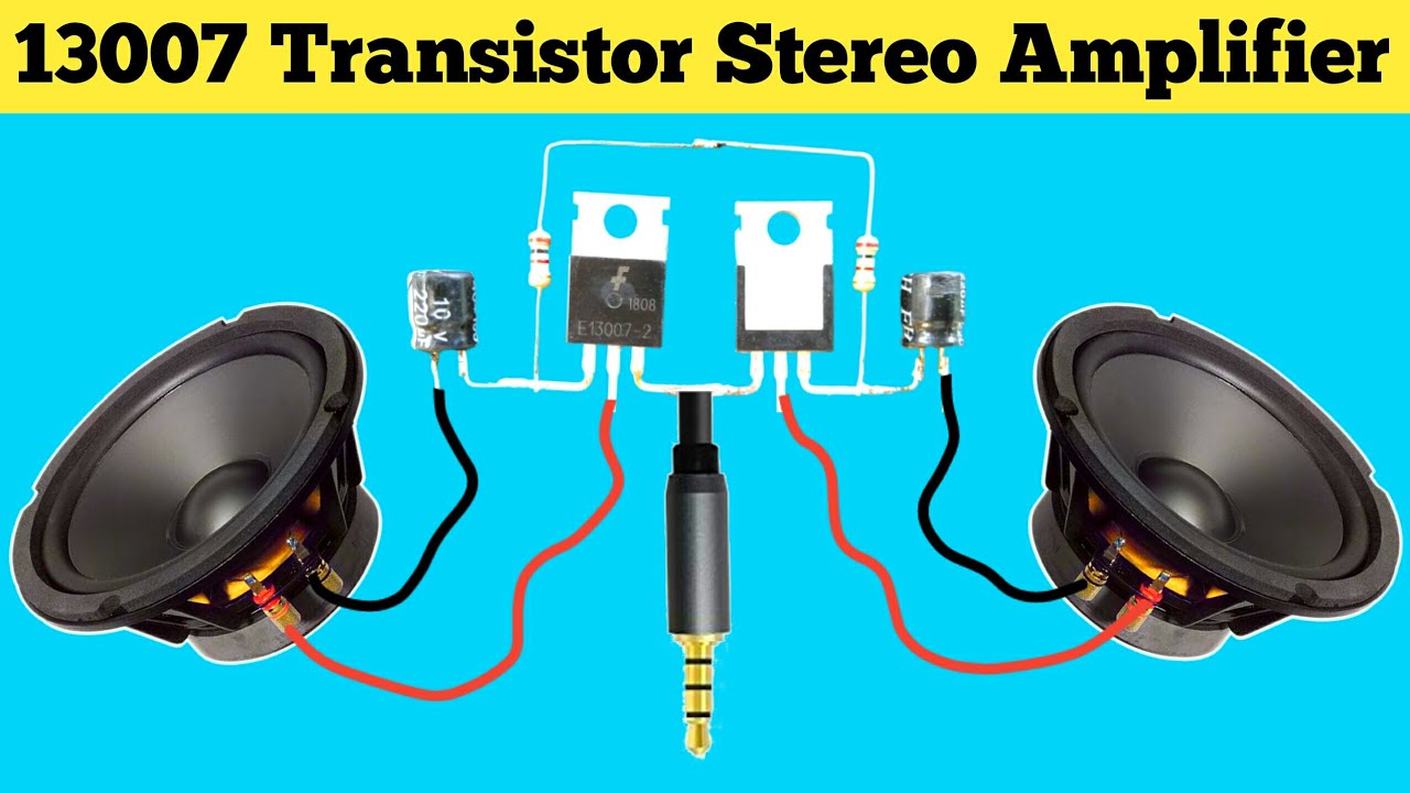13007 transistor stereo amplifier | Powerful stereo amplifier.