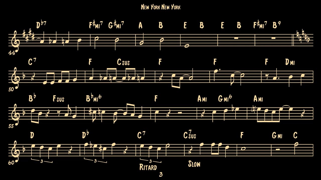 New York New York (notation in Bb) - Sheet Music with Backing Track