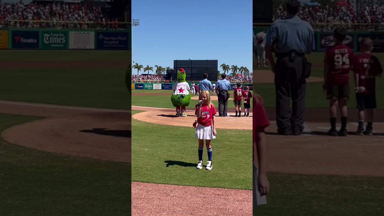 Phillies vs Yankees Spring Training 2025 Haven signing the National Anthem