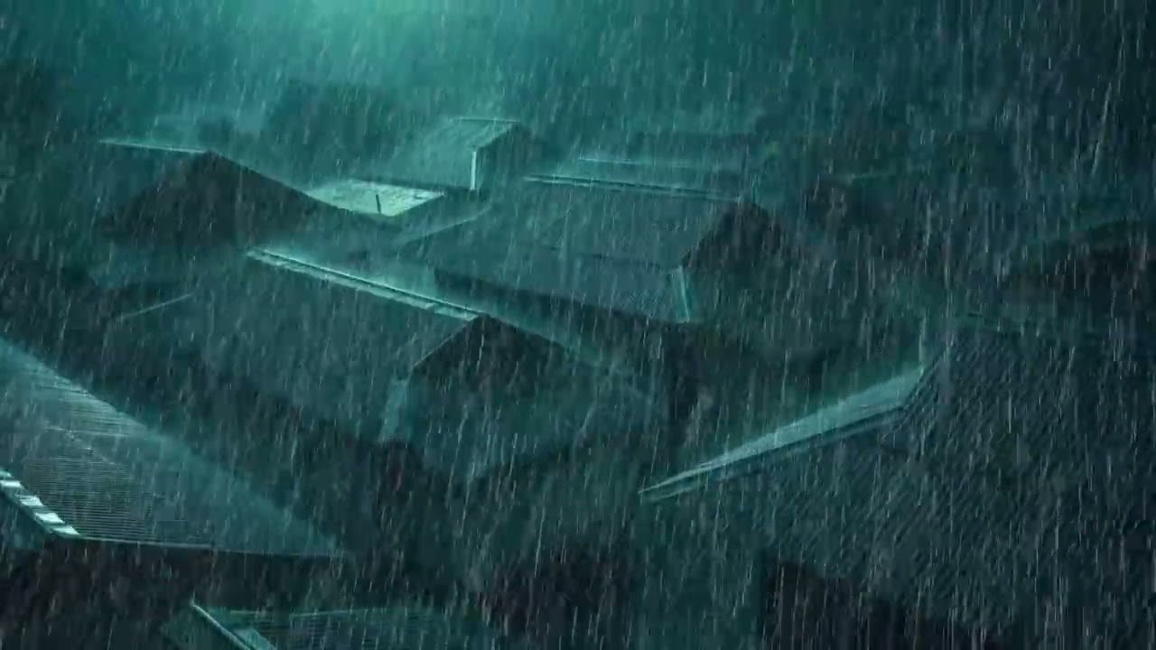 No Ads Rain Sounds for Sleeping - ASMR Dark Rainstorm on Tin Roof for Deep Sleep and Calm