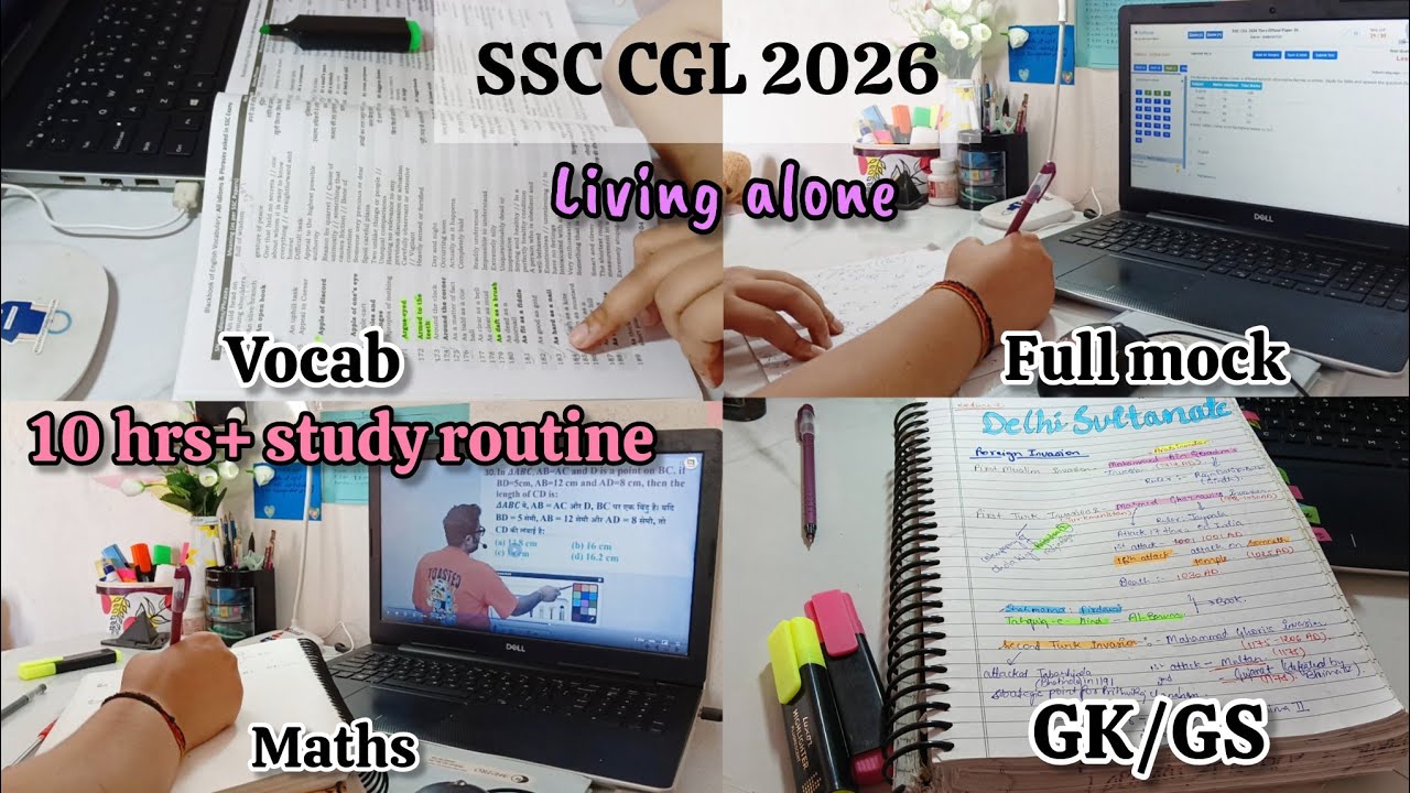 I woke up at 4 AM | My 10hrs+ study routine| productive day study vlog #sscaspirants #ssc #ssccgl 