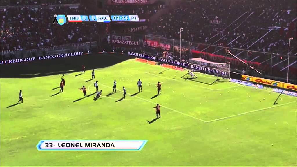 Gol Miranda. Independiente 1 Racing 0. Torneo Final 2013. Fecha 3. F&uacute;tbol Para Todos