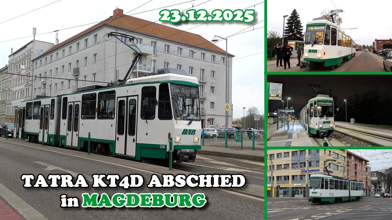 Straßenbahn Magdeburg - Tatra KT4D Abschied in Magdeburg (23.12.25)