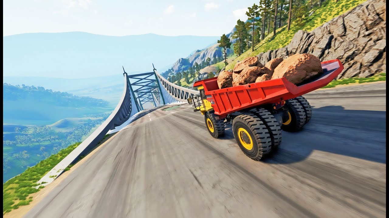 Full Throttle INSANE Long Downhill lane ! | BeamNG.drive Epic Crashes & Speed Test #13