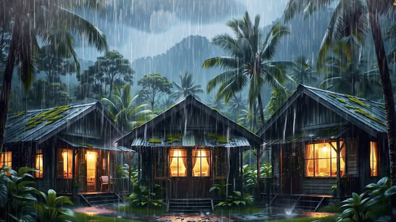 Gentle Night RAIN - Rain Sounds For Sleeping - Heavy Rain to Sleep FAST, Insomnia Relief, ASMR