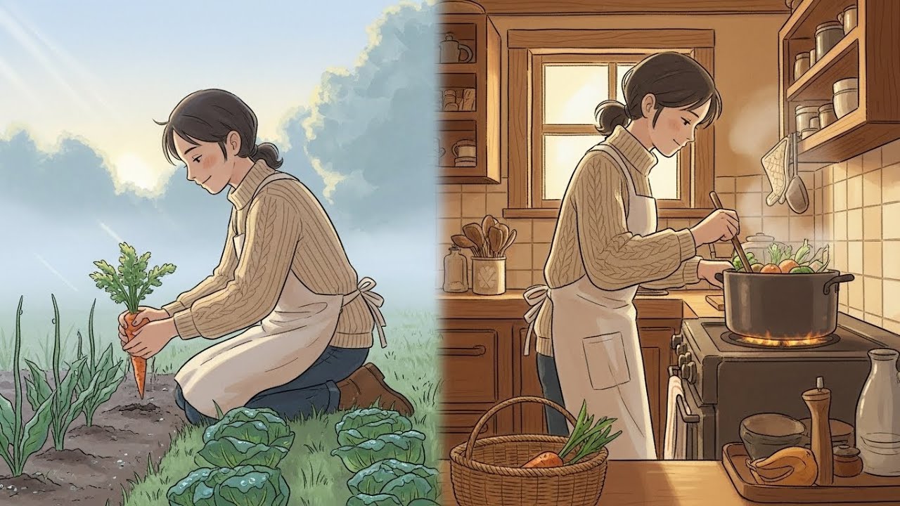 From Garden to Table | A Quiet Dawn and Slow, Gentle Cooking 🌱🍲