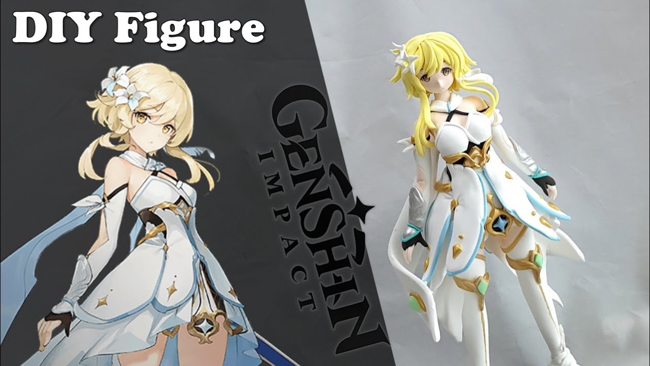 【DIY】 Genshin Impact Traveler Lumine  figure / making clay art / [원신 原神]