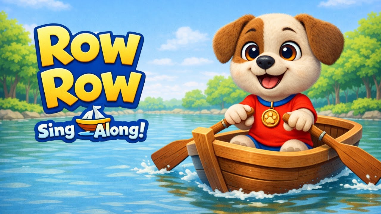 Row Row Row Your Boat 🚤 | Sing Along with Baby Paws 🐶 | Kids Songs