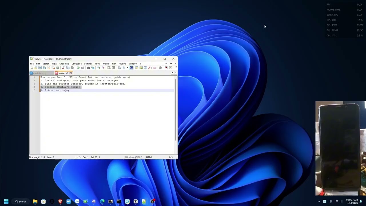 How to get Dex for PC on OneUI 7(ROOT)