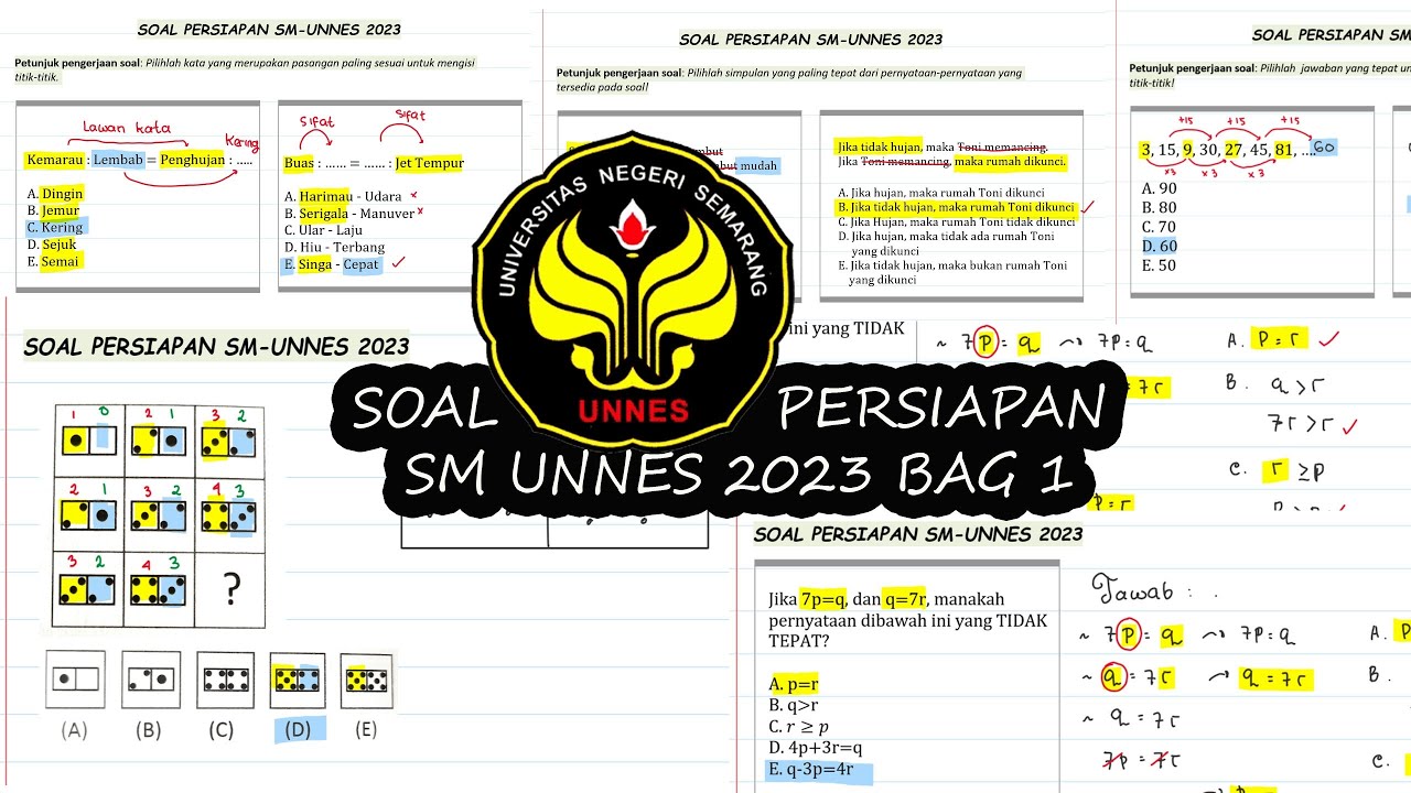 [SM UNNES 2023] Bahas Soal Ujian Mandiri UNNES bag.1! Tipe soal TPA yg sring mncul! #ujianmandiri