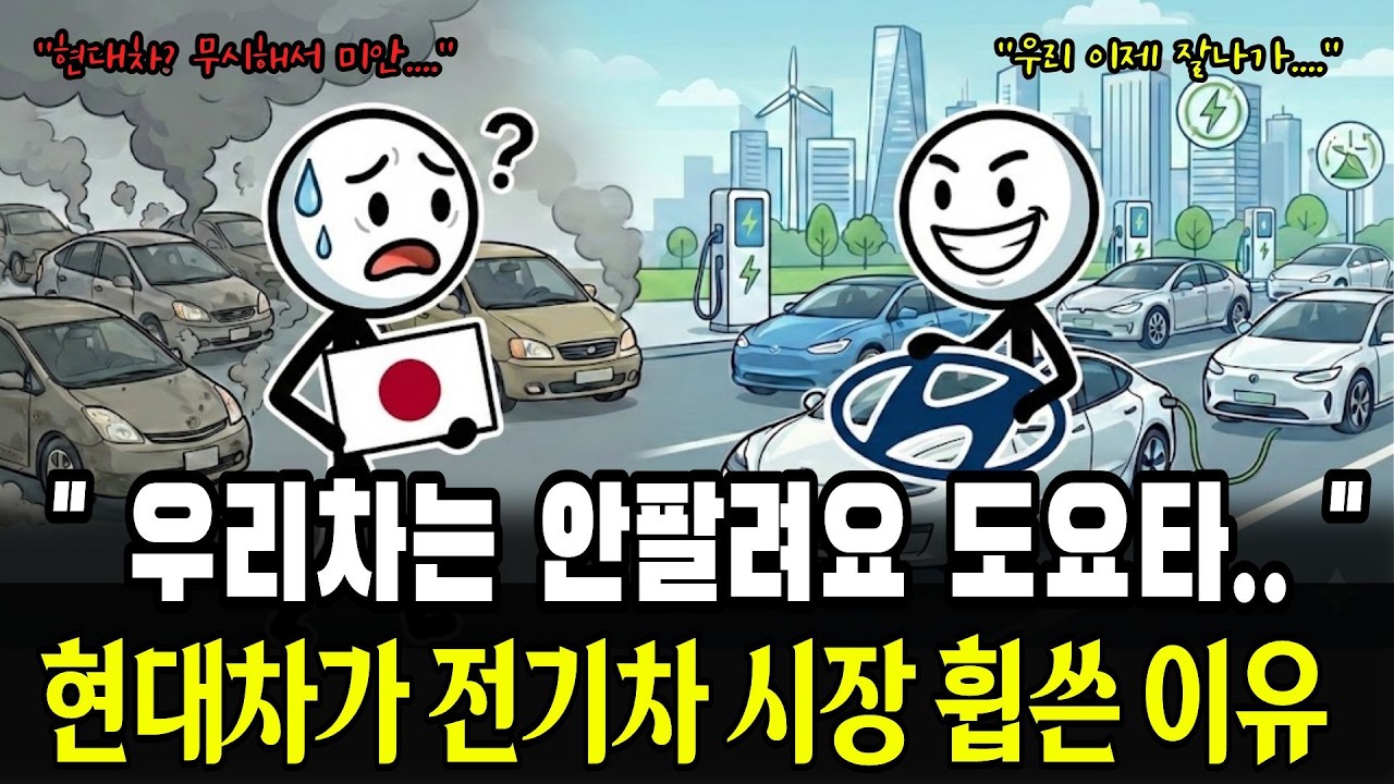 “도요타가 떨고 있다” 하이브리드 늪에 빠진 일본과 세계 전기차 시장 휩쓴 한국차의 위엄 (현대차의 완승)