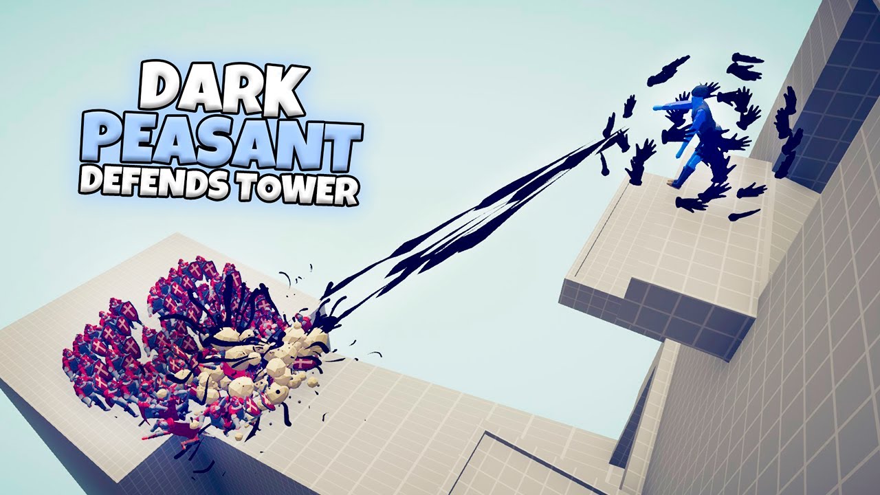 DARK PEASANT DEFENDS TOWER VS EVERY FACTION | TABS GAMEPLAY