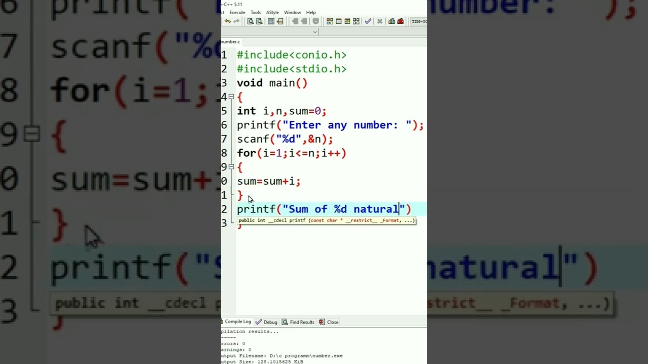 sum of n natural numbers in c | ms coder