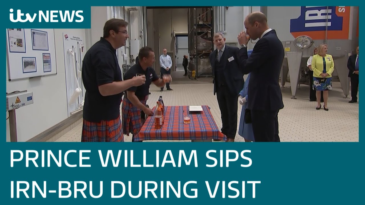'You can taste the girders', says Prince William as he sips Irn-Bru during factory visit | ITV News
