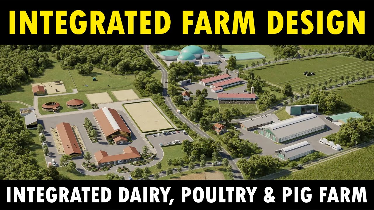 Integrated Cow, Chicken, Pig Farm Design | Integrated Dairy, Poultry and Piggery Farming